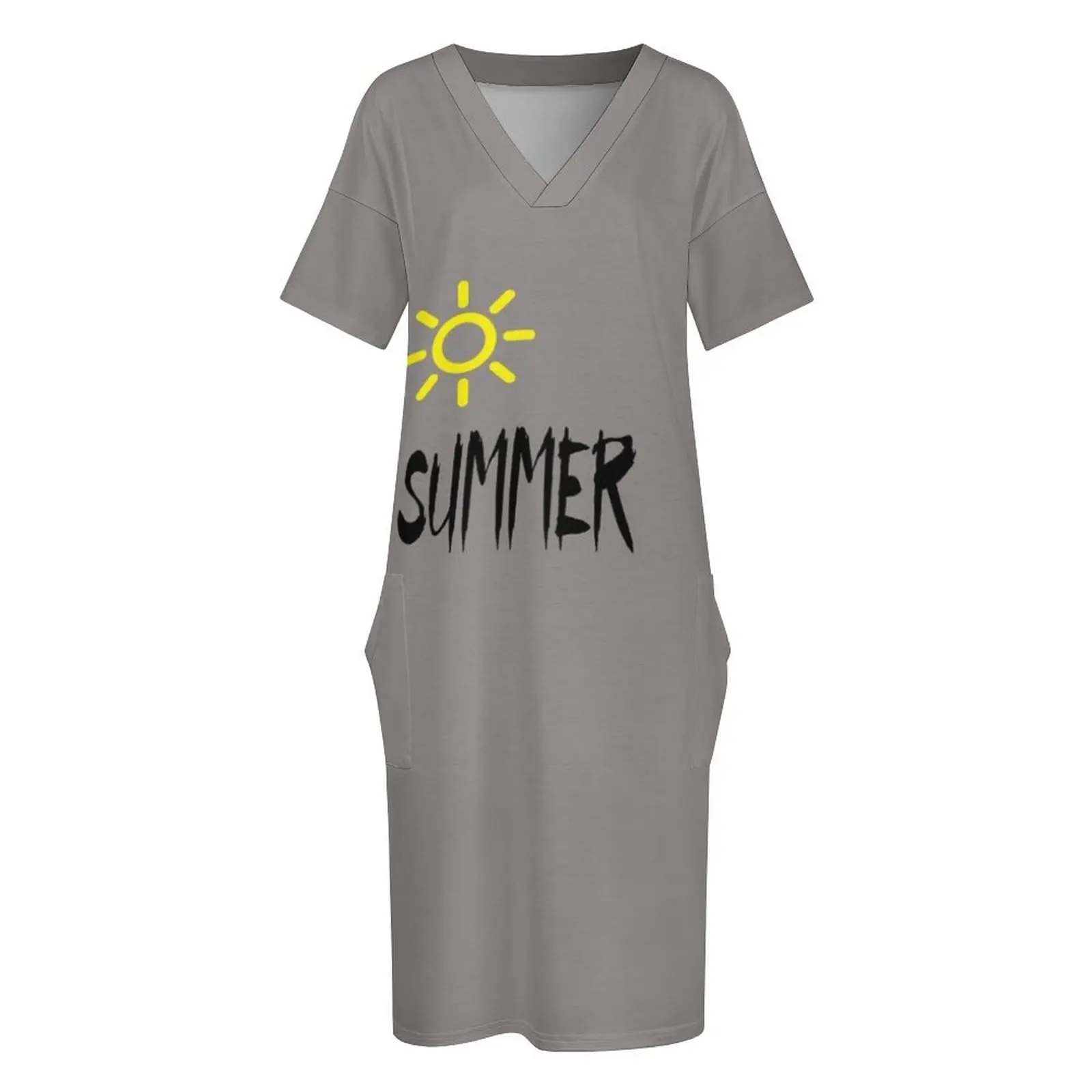 Camiseta Sommer, vestido suelto de verano con bolsillos, vestidos de verano, ropa de mujer