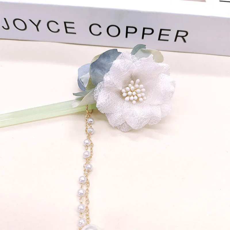 

New Chinese-style flower pearl tassel hairpins, Hanfu headwear accessories, hair hairpins, flower coil hairpins