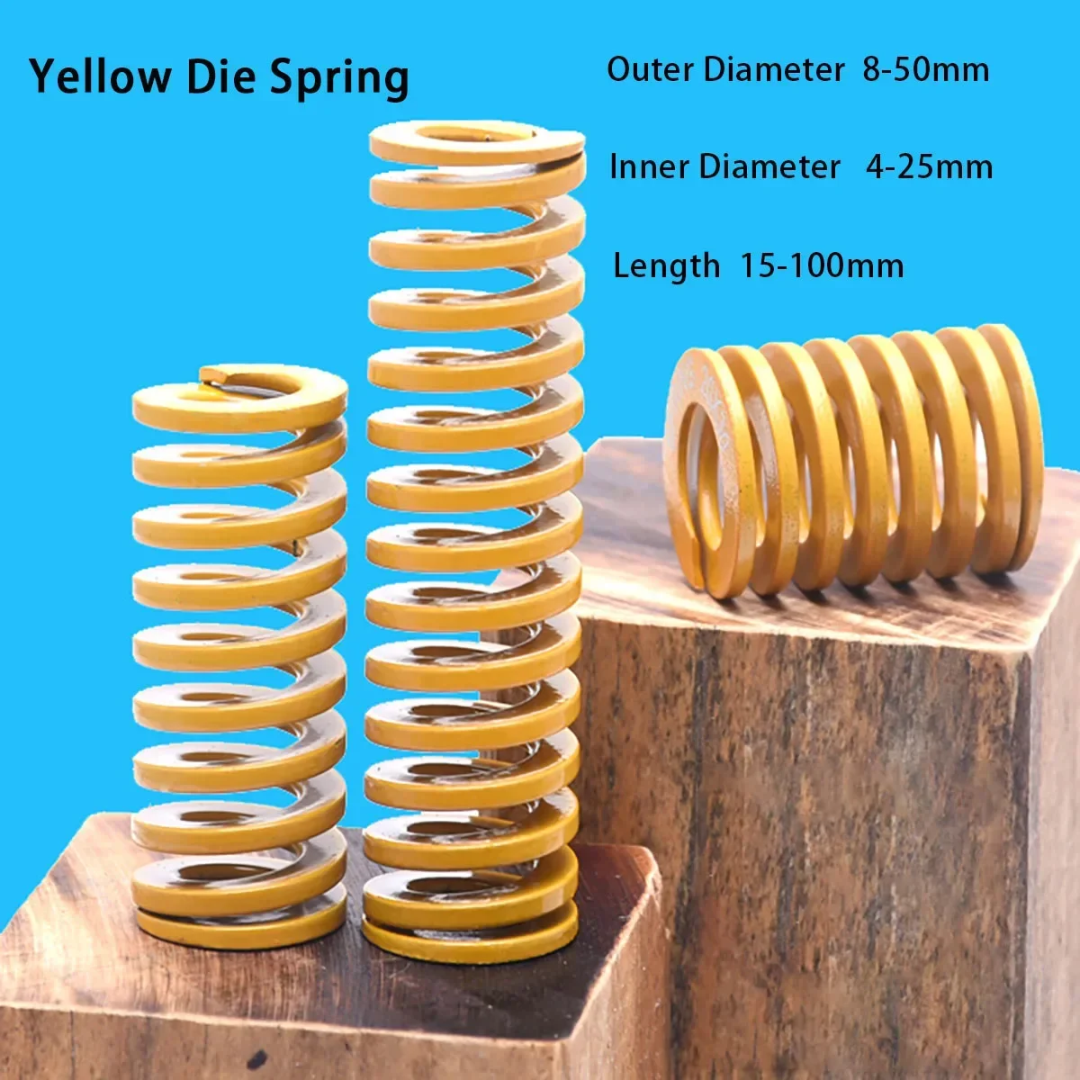 

Yellow Die Rectangular Spring TF Spring Steel Outer Diameter 8-50mm Inner Diameter 4-25mm Length15-100mm Support Customization