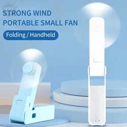 Mini Pocket Fan Foldable USB Rechargeable Fan Portable Outdoor Travel Cooling Tool Desktop Fan Creative Gift Handheld Foldable