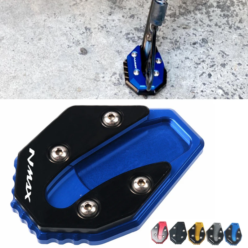 Motorcycle CNC Kickstand Sidestand Stand Extension Enlarger Pad For NMAX155 NMAX125 N-MAX155 NMAX N-MAX 155 125 2020-2023