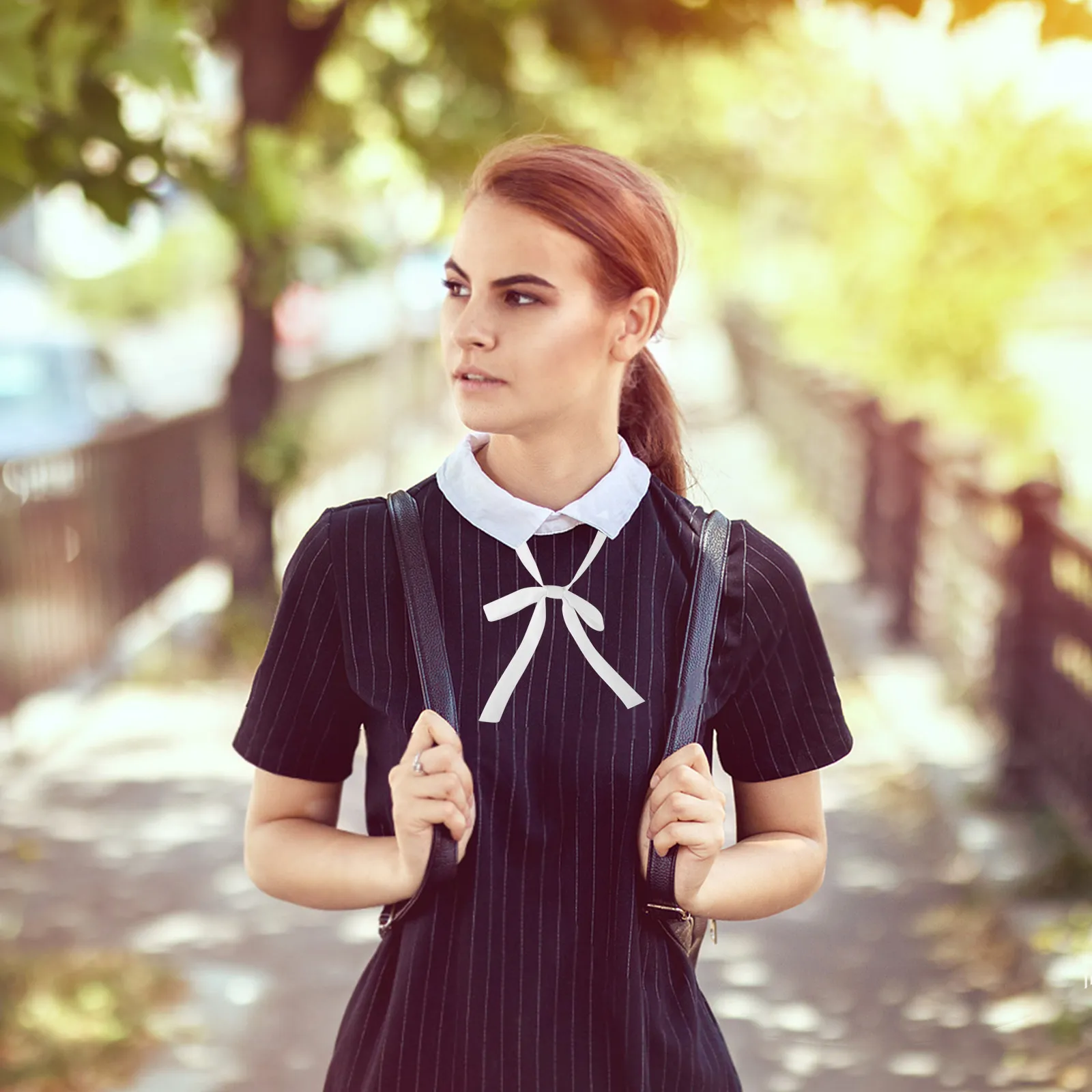 

2 шт. тонких матовых галстуков-бабочек в японском стиле, регулируемые, с длинным ремешком, готовые к ношению, для женщин и девочек, для школы и повседневной носки