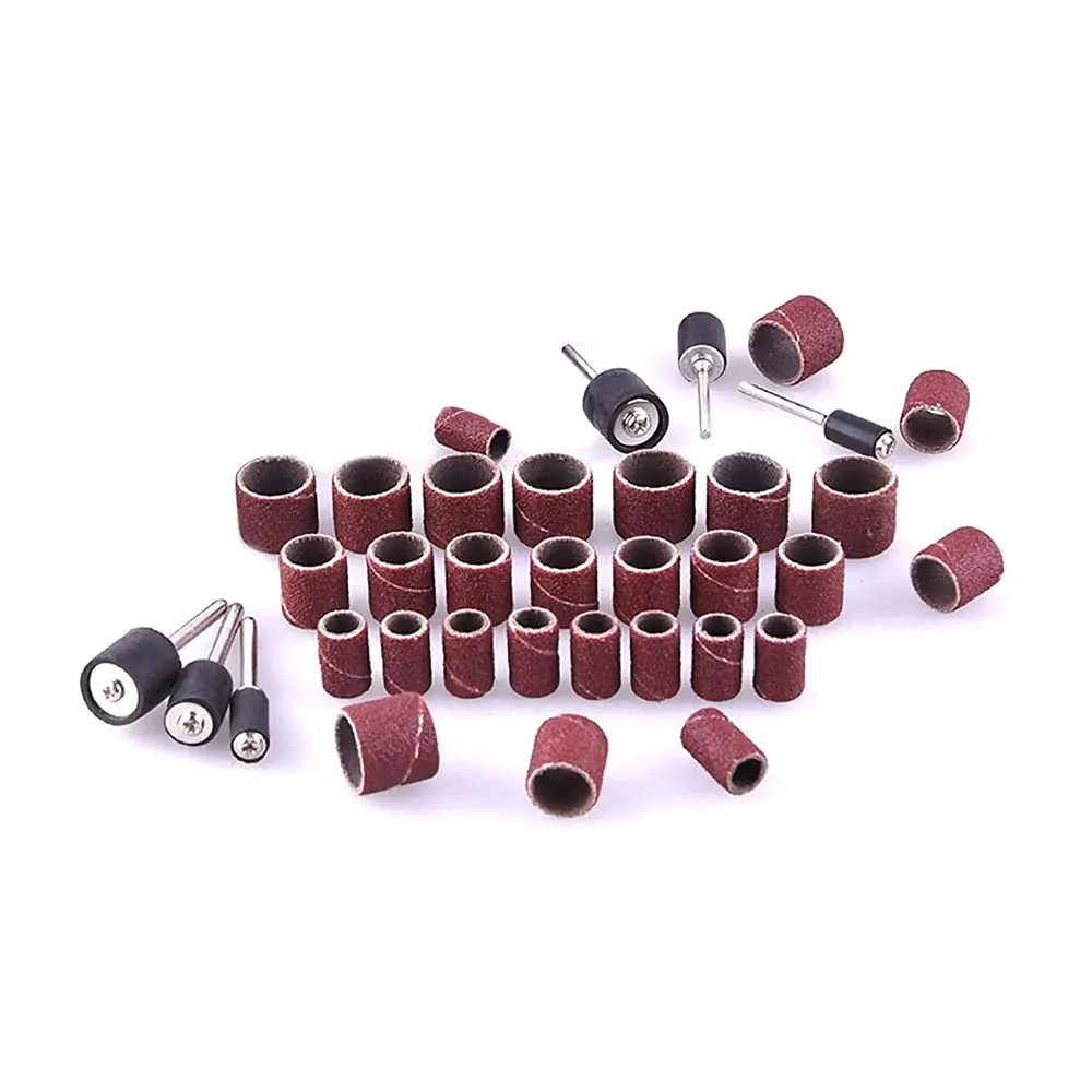 192 Pcs Sanding Drum Kit with Free Box Including 180 Pcs Drum Sander Nail Sanding Band Sleeves and 12 Pcs Drum Mandrels