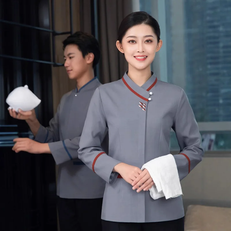 

Рабочая униформа Five Leaf Property Cleaning Work Uniform с длинными рукавами для горничных, персонала по уборке, медперсонала и клинингового персонала.