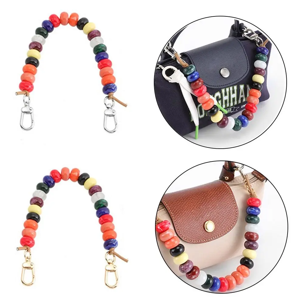 Beaded Decorative Chain for Longchamp Colorful Handheld Handbag Chain Mini Bags Hanging Pendant Parts Accessories