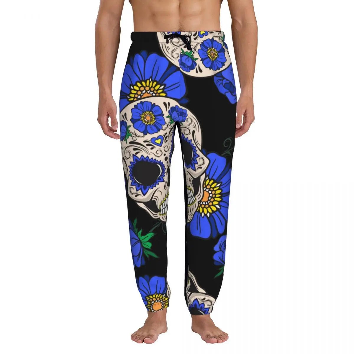 Men Sports Pants Male Casual Loose Trousers Sugar Skulls And Flowers Sportpants