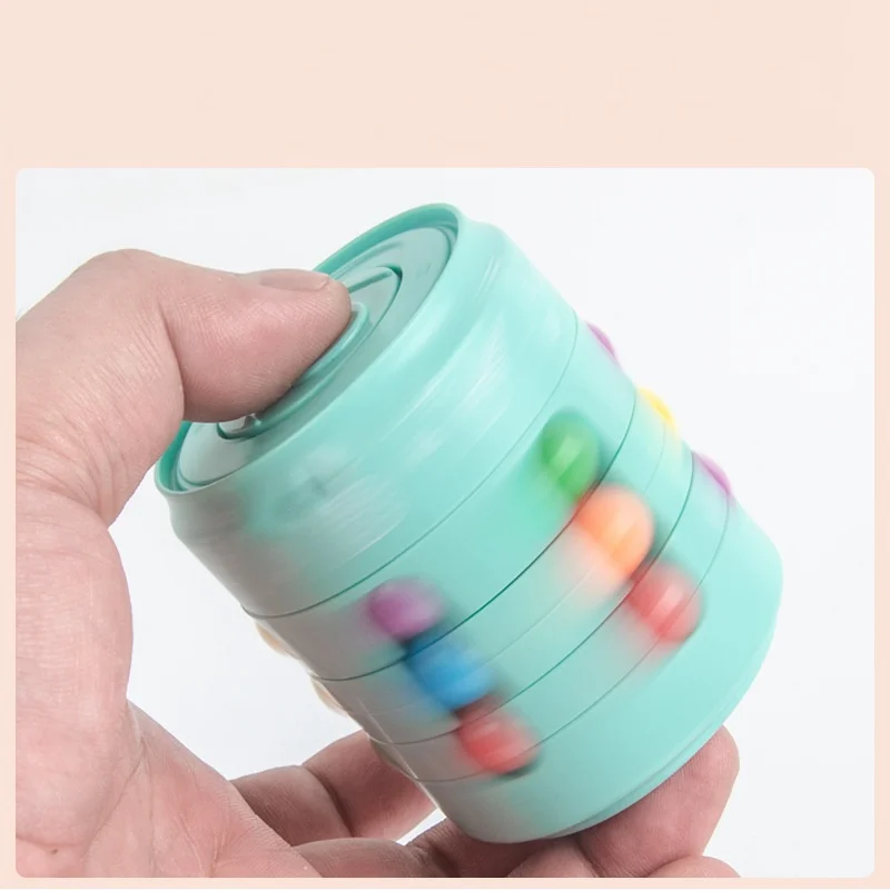1pc Multiple Functions Fidget Spinner Magic Colorful Beans Finger Spinning Relieves Stress Decompression Tool Christmas Gift