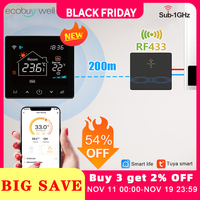 Tuya Smart Home Wifi Wireless Thermostat RF Battery Gas Boiler Water Heating Digital Temperature Controller Alexa Google Home