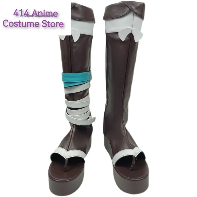 Jeu Genshin Impact Gorou Cosplay Chaussures, Bottes Hautes, Noir, Femmes et Hommes, Halloween