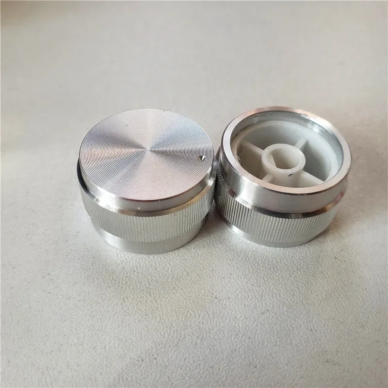 2Pcs High-Grade Aluminum Alloy Knob Potentiometer Knobs 26*16mm D shaft Dot Mark Stripe Tube Amplifier Encoder Volume Control