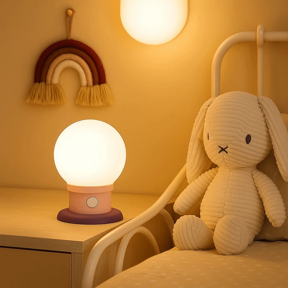 Dimmable Bulb Shape Night Light Timed Romantic LED Atmosphere Lamp Soft Light Nordic Style Creative Table Lamp Bedroom
