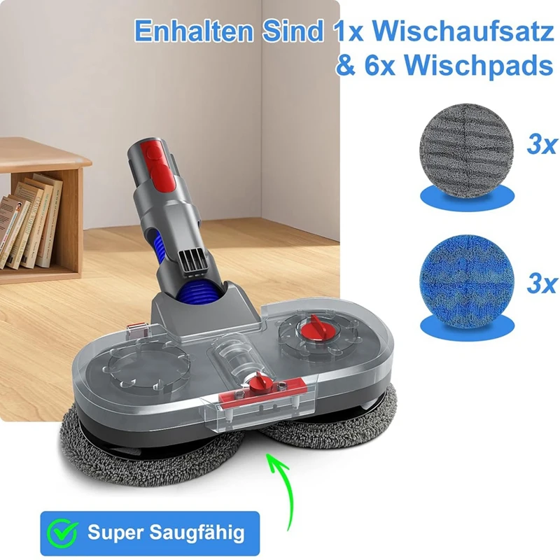 Mop Attachment For Dyson V7/V8/V10/V11/V15 Vacuum Cleaner, Electric Floor Mop With Removable Water Tank