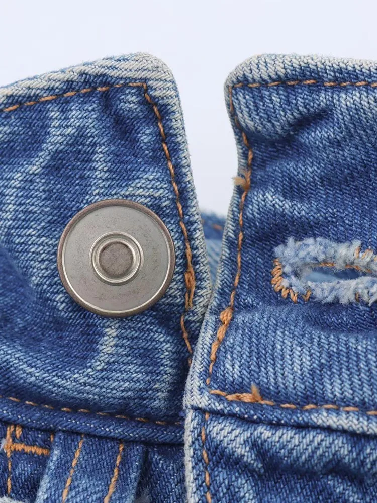 Damskie letnie spodenki jeansowe 2025 moda solidna, wysoka talia szarfy z kokardką kieszenie kobiece eleganckie spodenki uliczne odzież