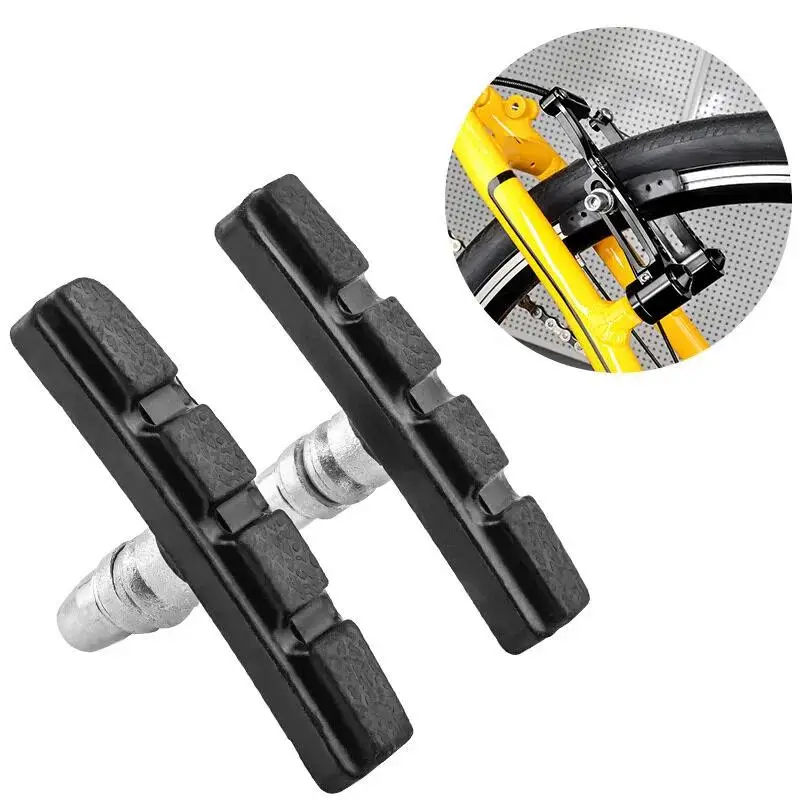 2/4Pcs Rubber V Brake Pads Shoes Mountain Road Bicycle Brake Blocks Cycling Bike Replacement Spare Parts