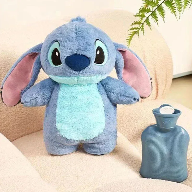 Stitch Angel Lotso Plush Hand Warm Bottle Hot Water Bottles Kawaii Soft Winter Portable Warm Hand Bag Anime Toys Christmas Gift