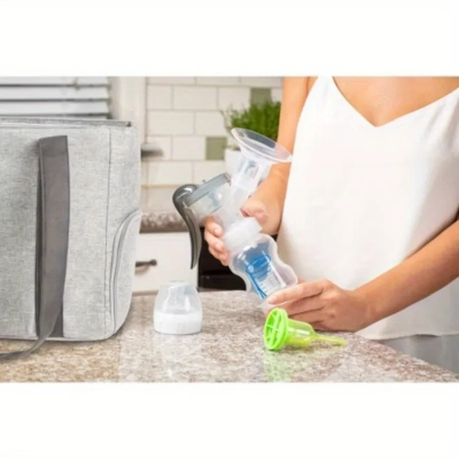 Ручной молокоотсос с мягким силиконовым защитным чехлом и вариантом защиты от колик + детские бутылочки — 4 шт. — 5 унций