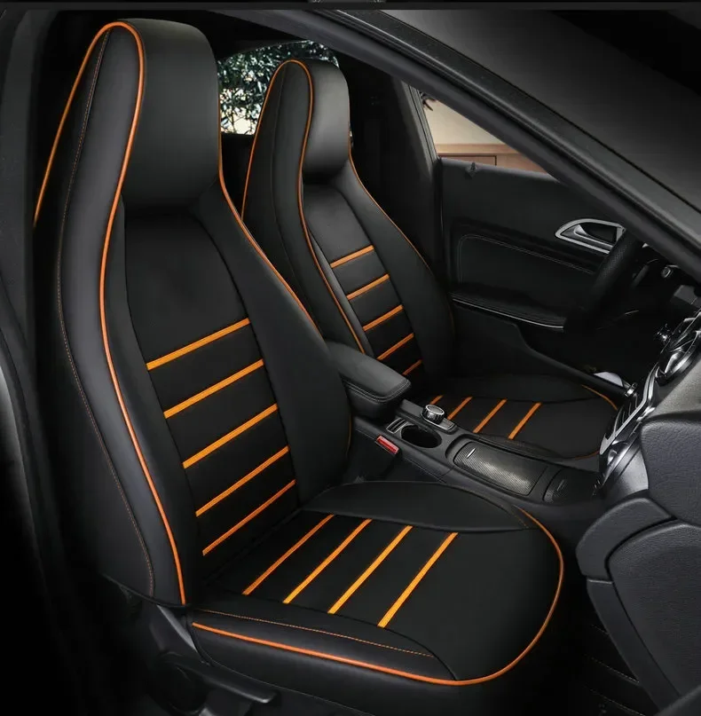 

Для Mercedes Benz CLA X117 C117 2013 2014 2015 2016 2017 2018 кожаные чехлы на автомобильные сиденья на заказ, комплект защитных аксессуаров