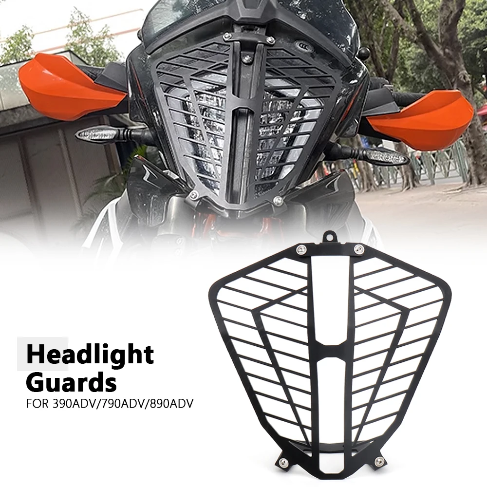 

Motorcycle Metal Headlight Guard Protector Head Light Grill Grille Cover For 390 ADVENTURE 790 ADV 890 Advebture 2019-2023