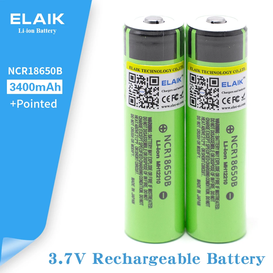 Original NCR18650B 3.7v 3400mAh 18650 Lithium Rechargeable Battery with Pointed(No PCB) batteries