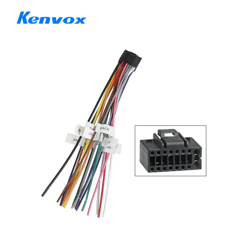 16pin wire cable iso harness for Ford Toyota Nissan Volkswagen Skoda Caddy Hyundai Renault Chevrolet Audi Lada android car radio