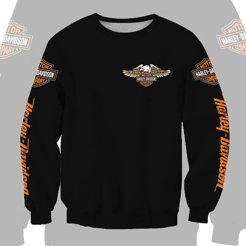 Sweat-shirt à manches longues et col rond pour hommes, imprimé en 3D, rétro, moto Harley, pour Harley Davidson Sportster VRSC Touring