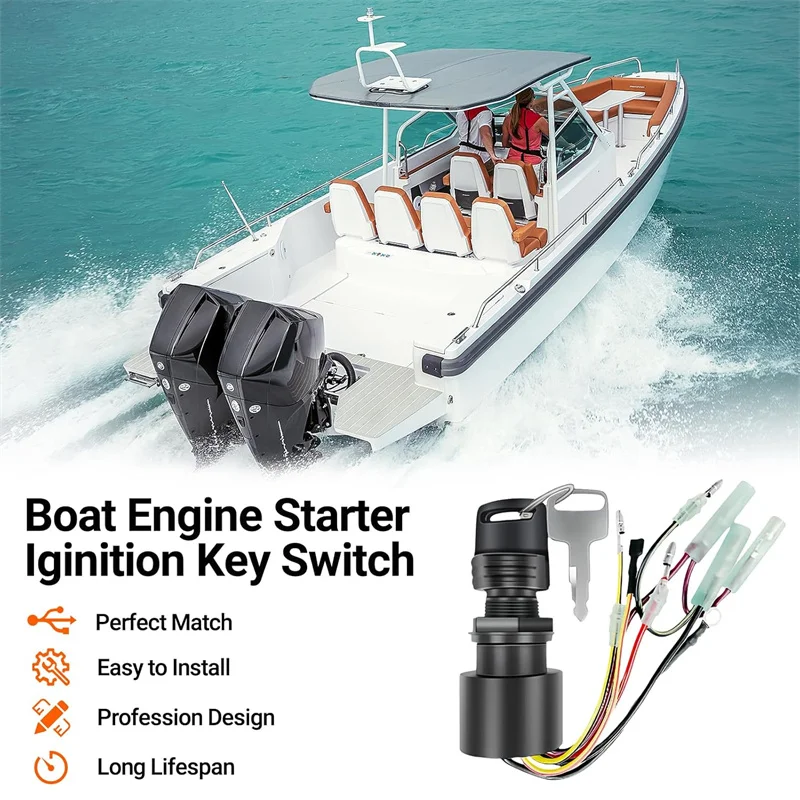 

Фитинги для ключа зажигания лодки для подвесных моторов Mercury, 3-позиционный 87-17009A5, ключ зажигания двигателя, запасные части для лодки