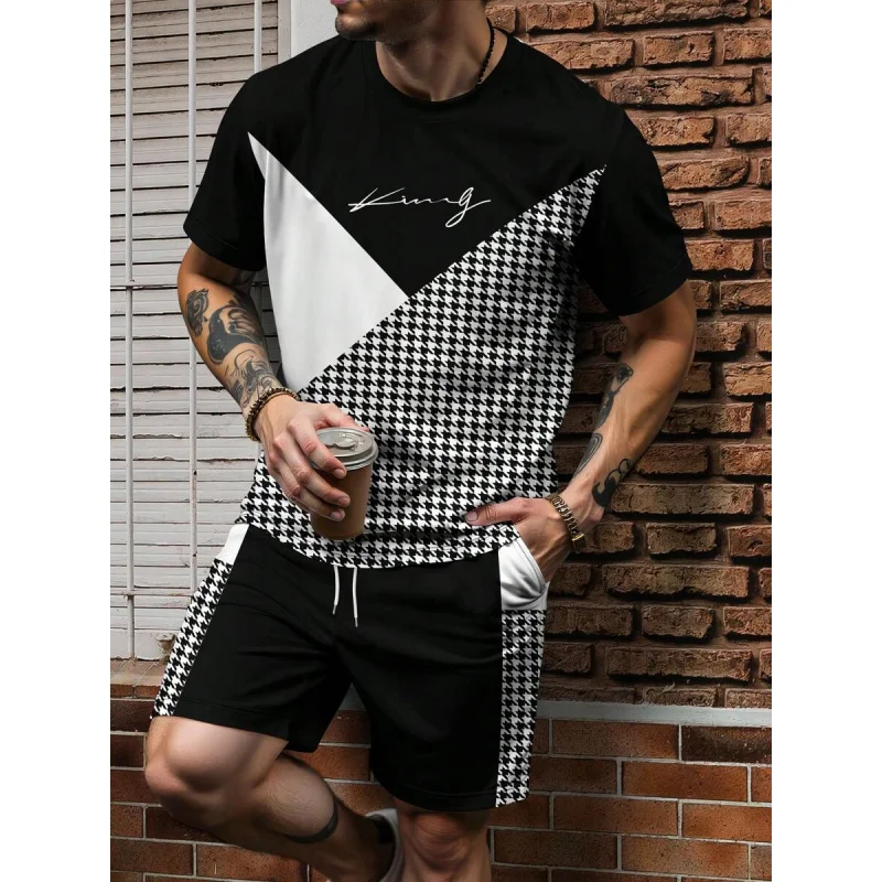 

Y2k Clothes Man Clothing Top and Bottom Clothing Set Men Men's Shorts Trendy Two Piece Set Tracksuit for Man Short Sets Summer