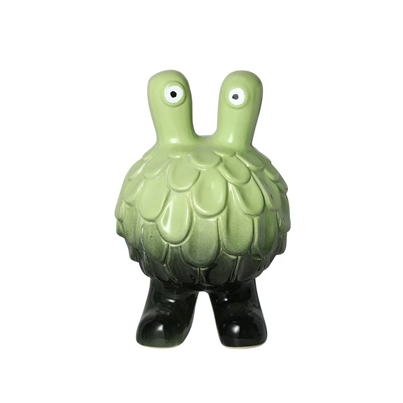 

Modern ins wind kiln change glaze green elf ceramic ornament