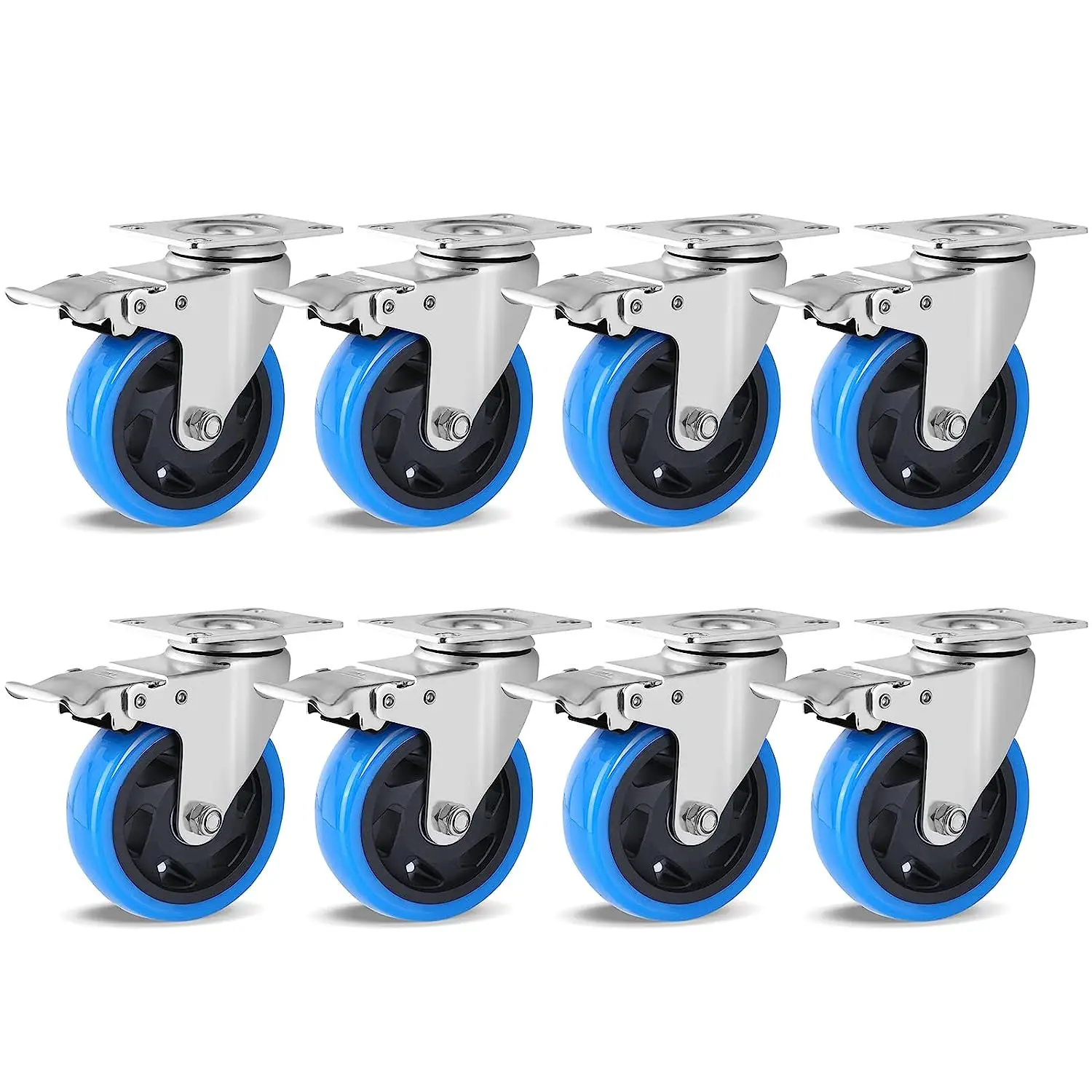 Transport Rollers 100MM Swivel Casters with Brake For All Types Of Floors, Furniture Transport Industrial Transport & Logistics