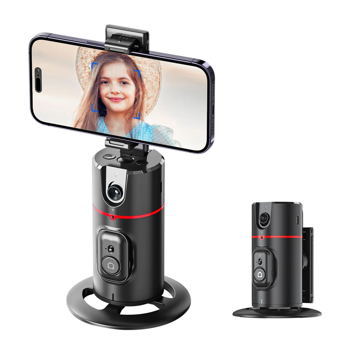 360° Rotation Auto Face Tracking Phone Holder Stand Foldable With Remote Control Gesture Operation for Smartphone Live Streaming