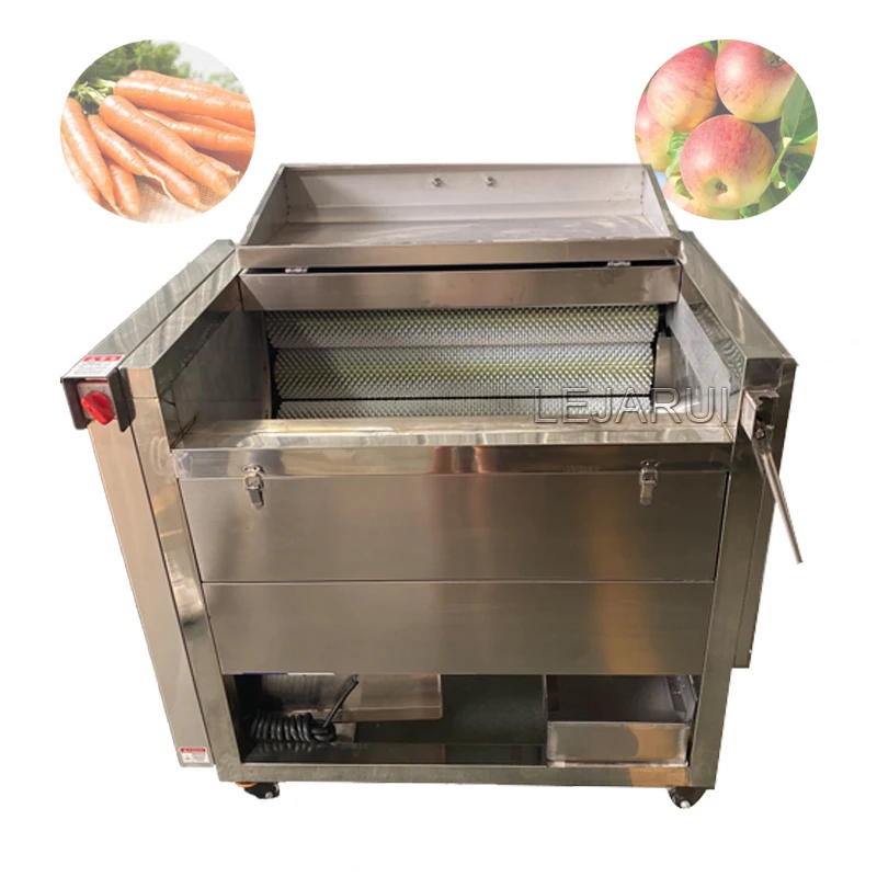 Potato Carrot Ginger Cassava Brushing Washing Cleaning And Peeling Machine Cassava Cleaning And Peeling Machine