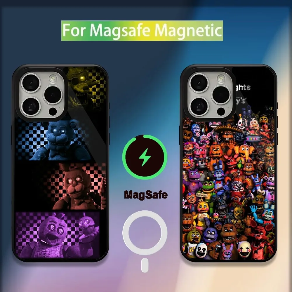 FNAF F-Five N-Nights at-Freddys Phone Case For iPhone 16,15,14,13,12,11,Plus,Pro,Max,Mini Magsafe Magnetic Wireless Charging