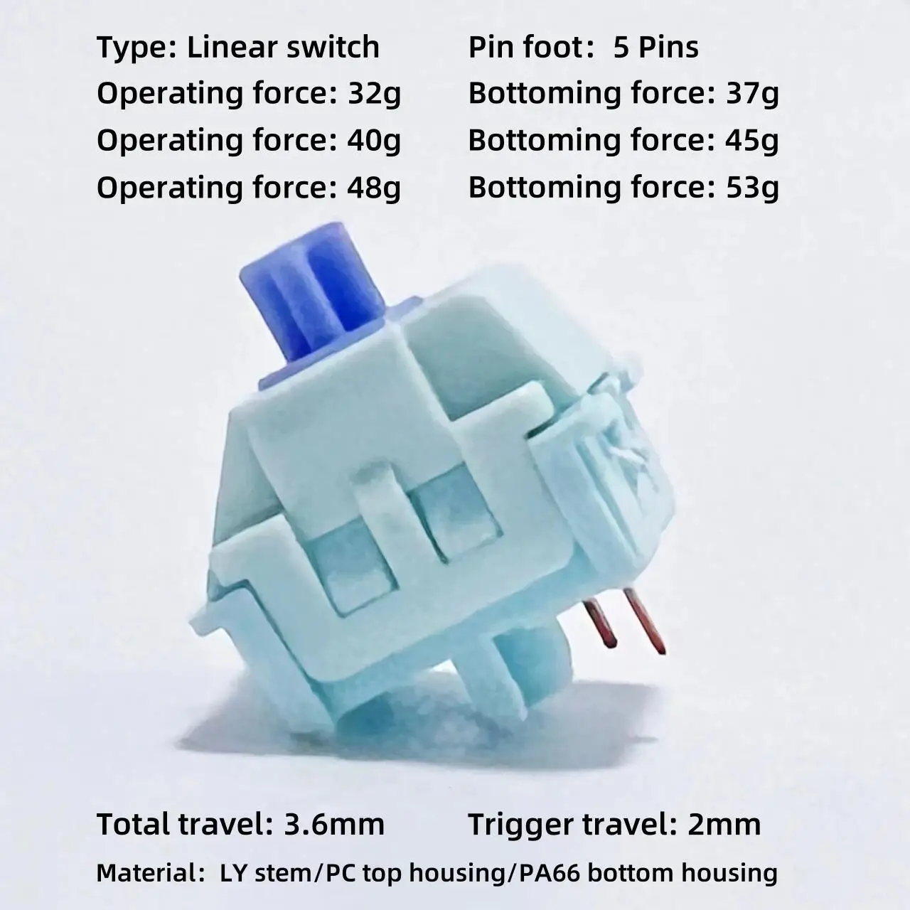 Imagem -06 - Interruptor Linear Avançado Bottoming Switch ly Stem Hifi Experiência Teclado Mecânico Jogos Lubrificado Acelerar o Uso mz z1