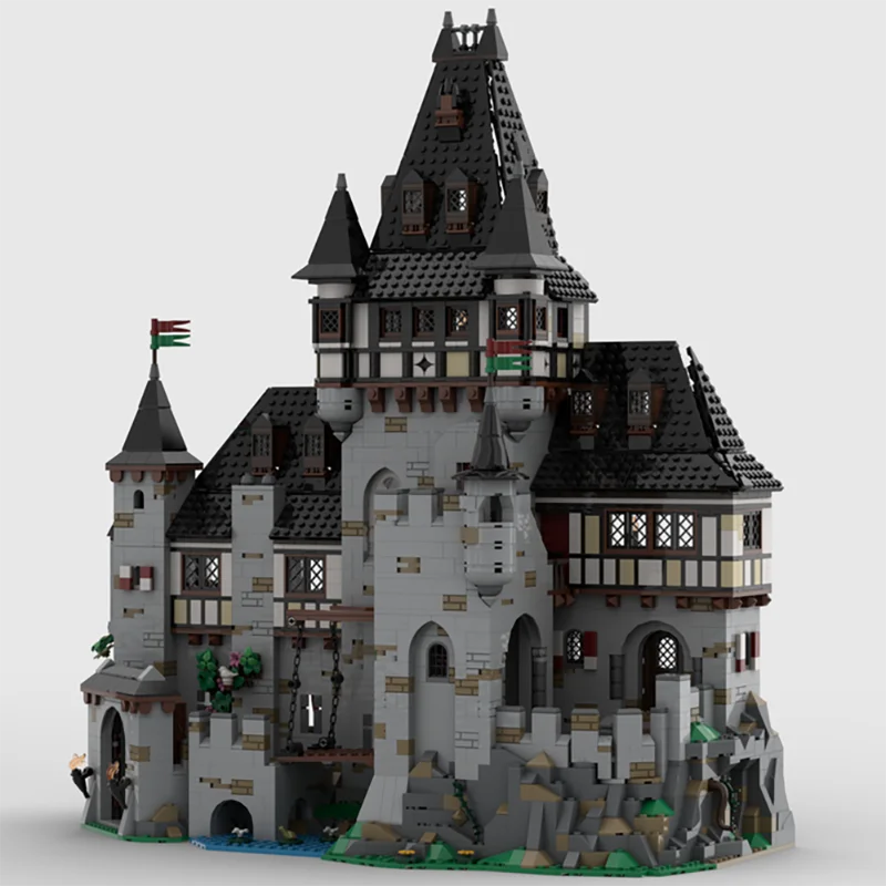 Castello fortre scena Moc Building Blocks Brickburg Castle Tecnologia Mattoni modulari Modello Regali Giocattoli di Natale Set fai da te Assemblaggio