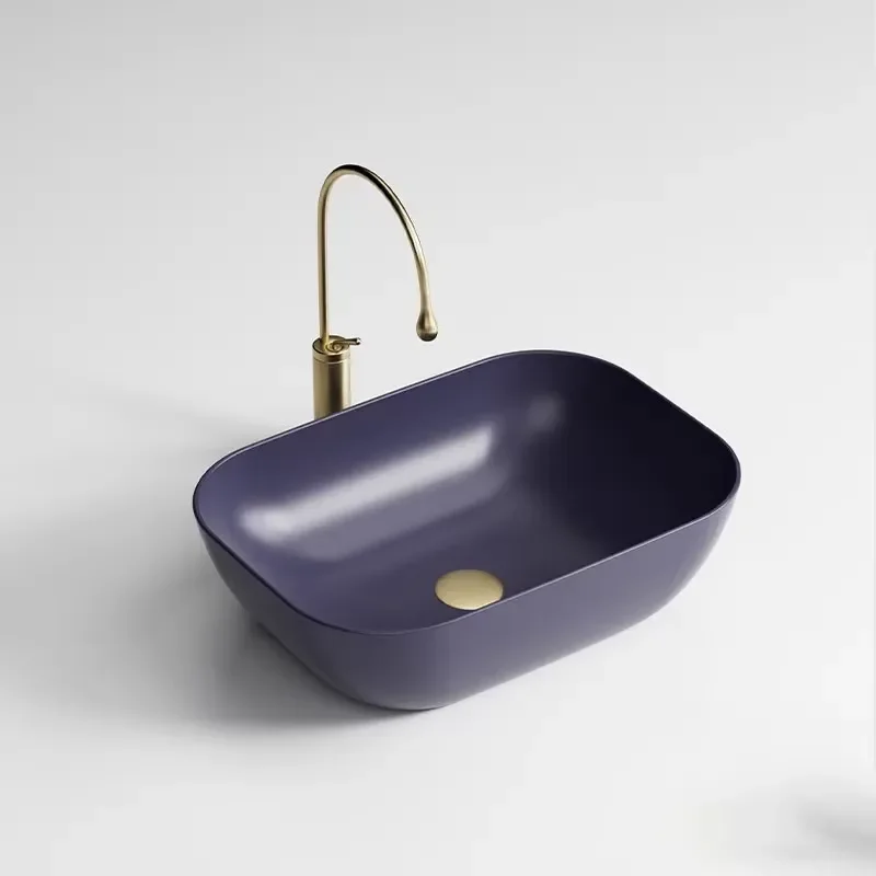 German Purple Artificial Stone Integrated Basin Above Sink Counter Modern Minimalism Glossy/Matte Large for Home