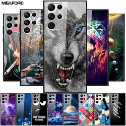 Tempered Glass Cover For Samsung S23 Ultra 5G Case S 23 Luxury Hard Funda for Samsung Galaxy S23 Plus Ultra 5G Painted Coque S23
