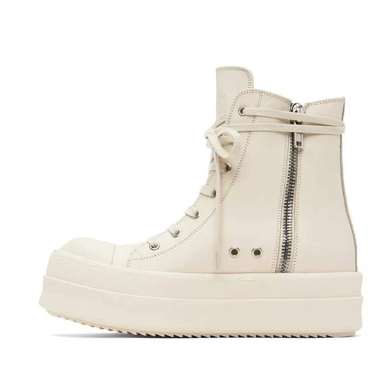 

ex High Top Spor High Tops Board oes Thi Bot Platform Rubber Outsole Genuine Leather Lace up ort Boots