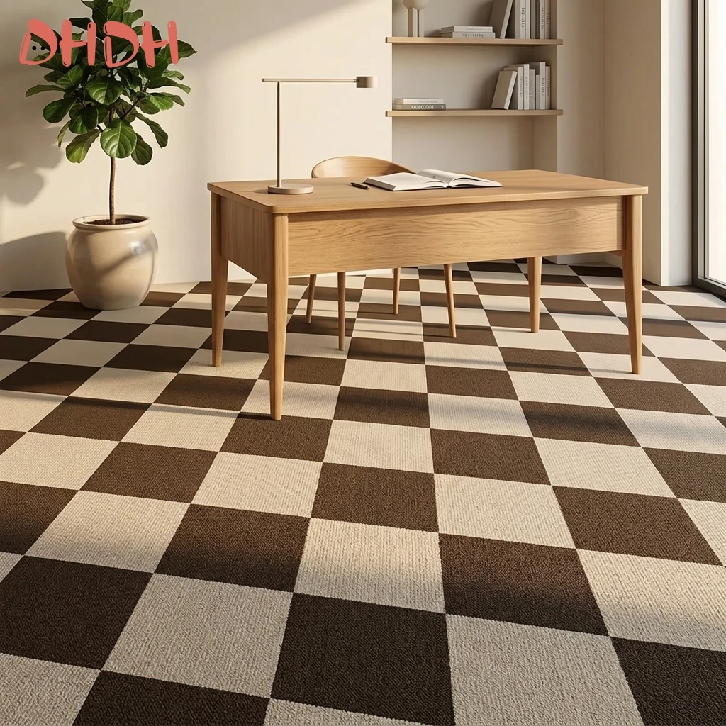 Premium Peel and Stick Carpet Tiles Professional Self Adhesive 30x30cm Removable Non Slip DIY Floor Mat Squares Checkerboard Rug