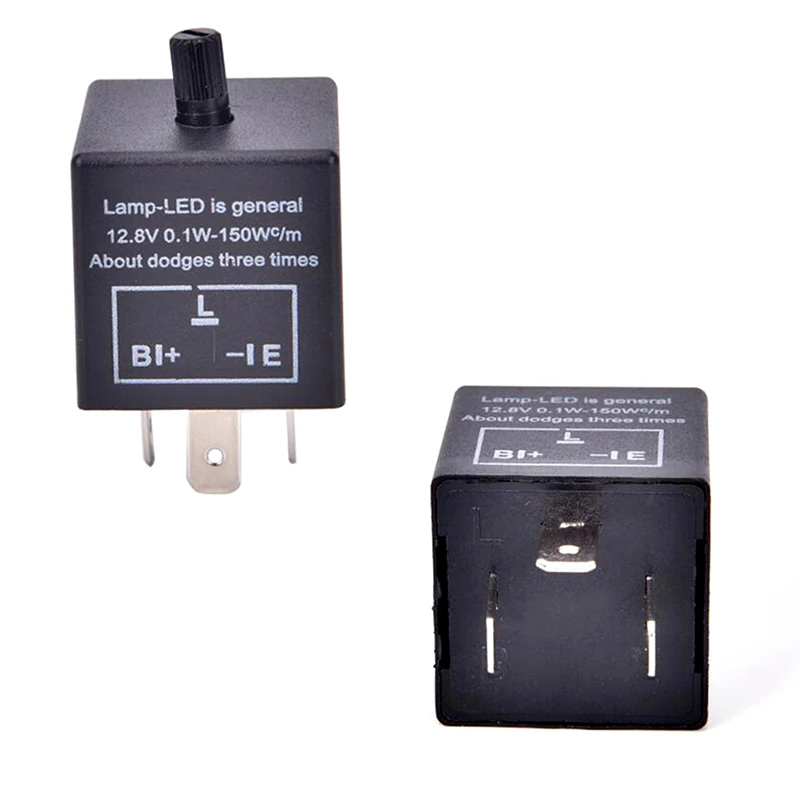 12V 3-Pin LED Adjustable Flash Relay for Turn Signal Lights Compatible with Model CF13