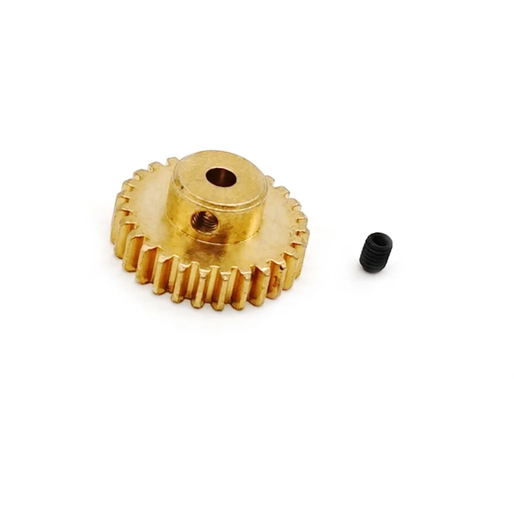 Piñón de cobre de 27 dientes para motor de coche RC WLtoys A969B A979B K929B A959B15, metal dorado, 1.3x1.3x0.45cm, 11.3g, ajuste preciso