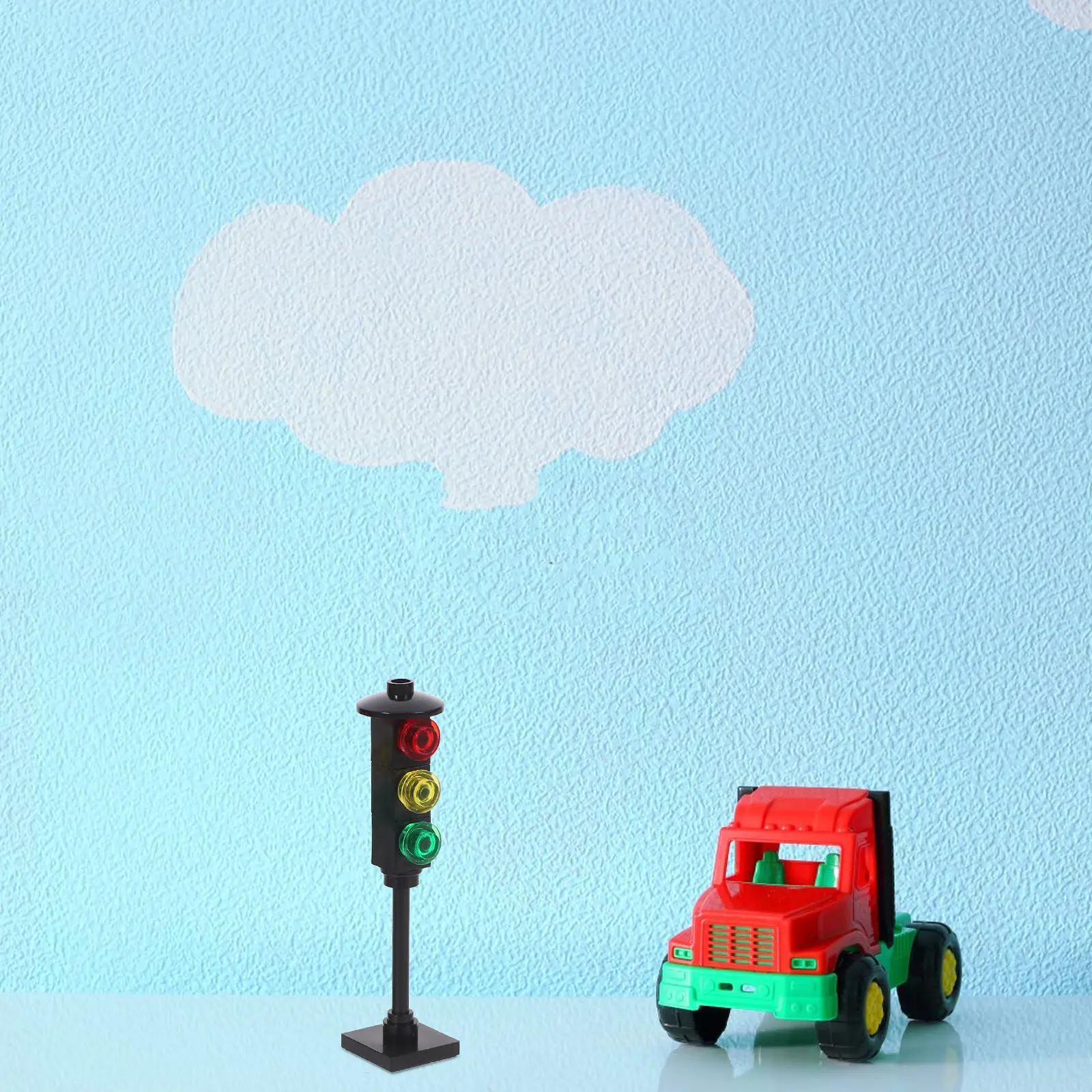 

1Set Kids Traffic Signal Light Playset Miniature Road Lamp Creative Learning Set Preschool Toddler Educational Railway Scene