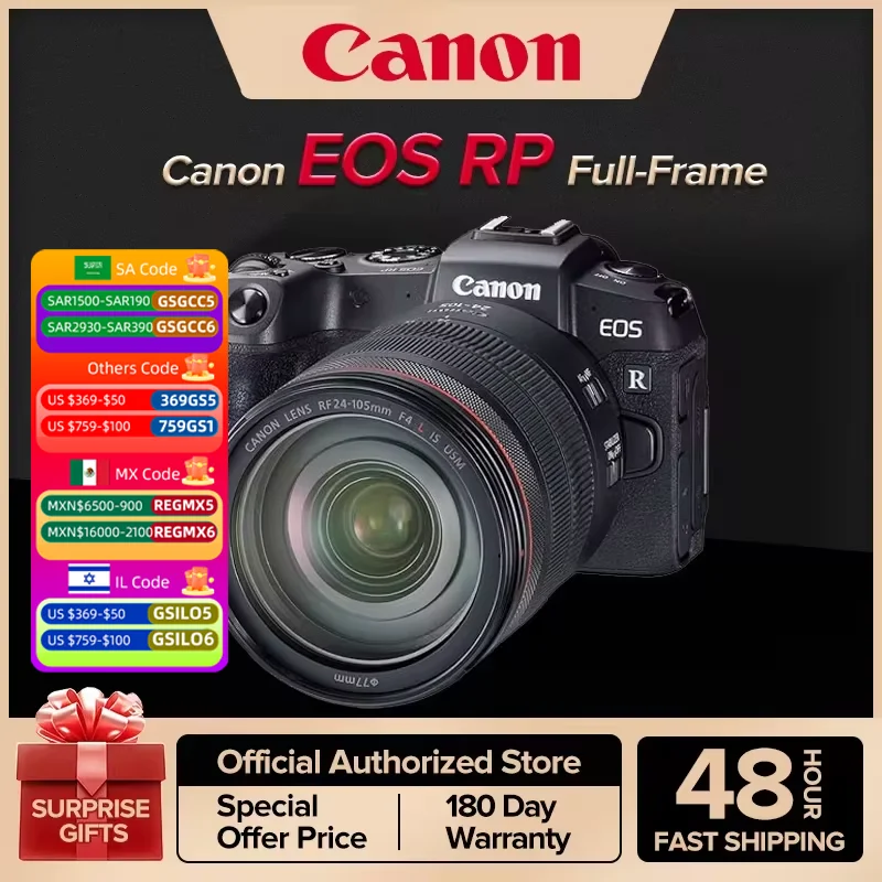 Canon EOS RP Full-Frame Mirrorless Digital Professional Camera 4K Video Body Or With RF 24-105 MM F4 STM USM Lens