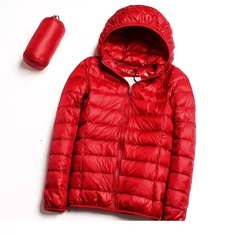 2024 plus Größe 7xl 6xl 5xl Herbst Damen leichte Daunen mäntel Kapuzen jacken Herbst wasserdicht packbar Winter warm weiblich – Detail 5