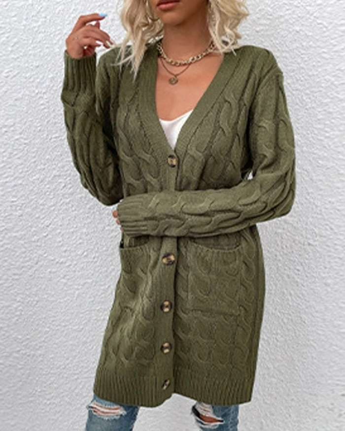 Long sleeved front button knit cardigan fashionable, casual and elegant 2024 autumn new women's clothing in stock