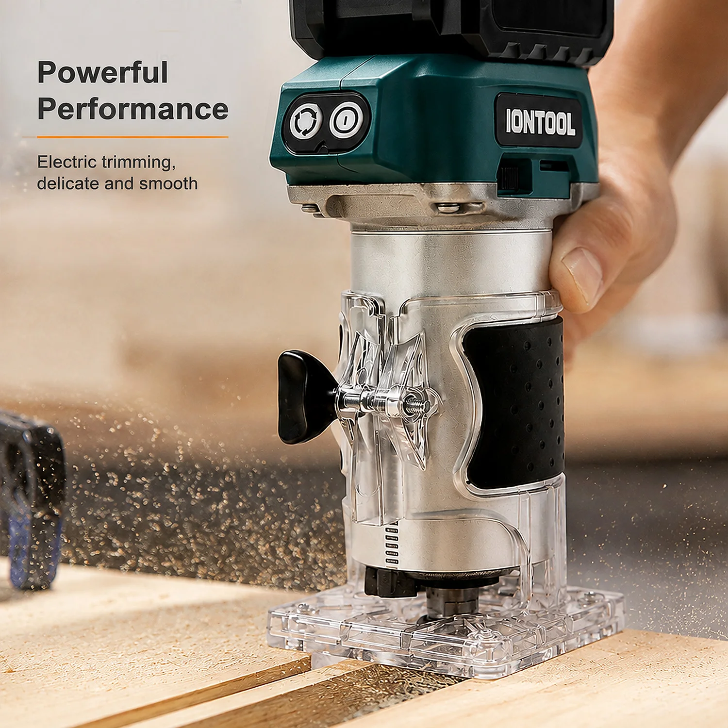 IONTOOL Bare Unit 780W 30000RPM Cordless Variable Speed Router Trimmer for Multiple Wood Processing Tasks
