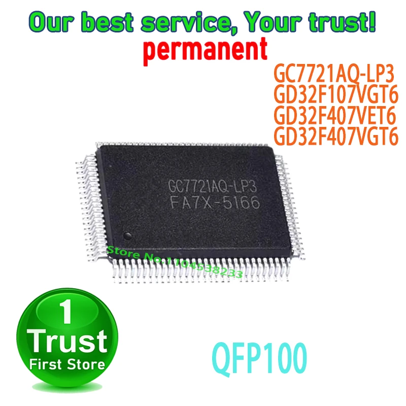 2PCS~10PCS/LOT GC7721AQ-LP3 GD32F107VGT6 GD32F407VET6 GD32F407VGT6 QFP100 NEW and Original in Stock
