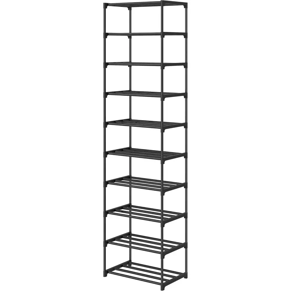 

10-Tier Slim Shoe Rack for Compact Spaces, Ideal for Dorms, Closets, and Entryways