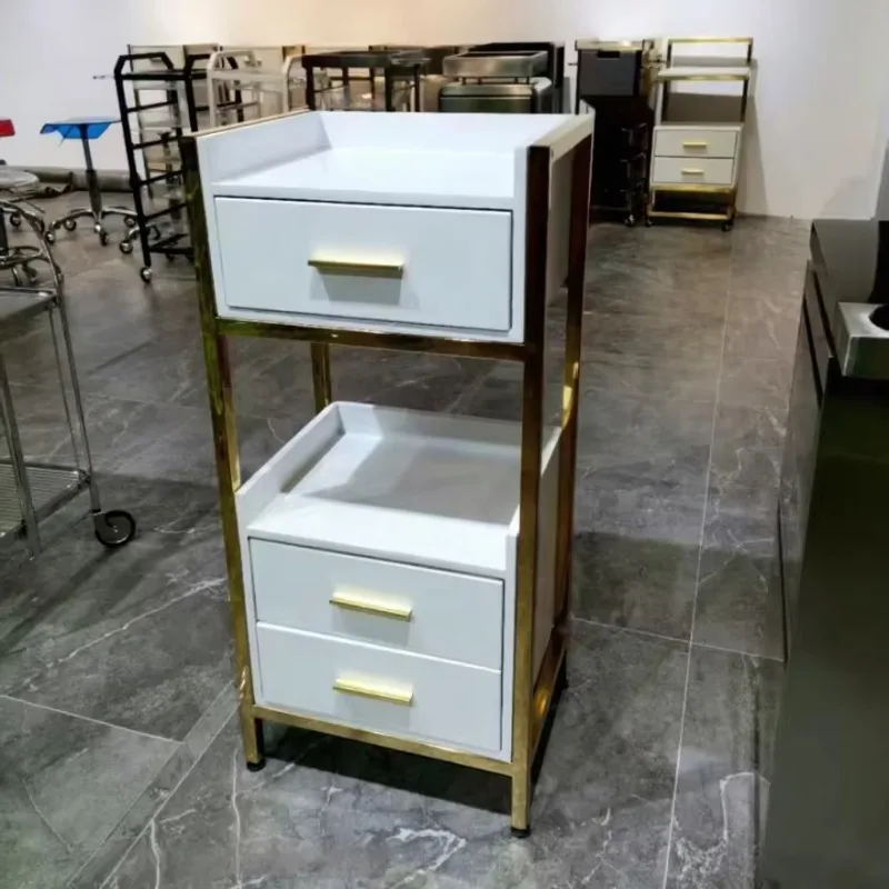 Hign End White Luxury Salon Trolley Cart with Drawers or Spa Business