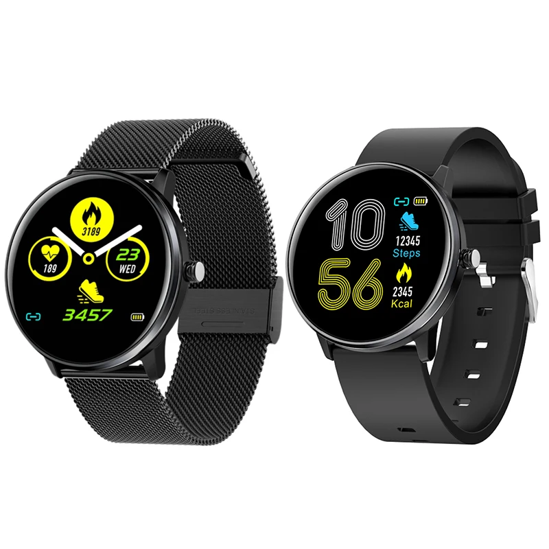 Y23A-MX6 Smart Watch Men Women Blood Pressure Heart Rate Monitor IP68 Waterproof Sport Watch Black Steel