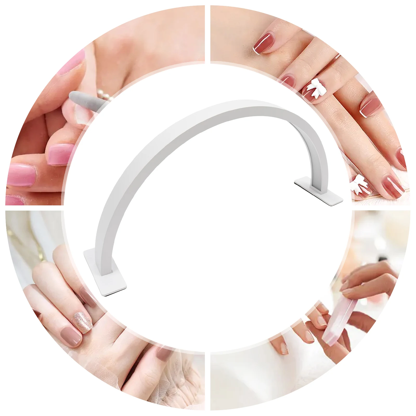 2400 Lumen LED Half Moon Light, Light with Adjust Brightness 3000k‑6000k, Half Moon Desk Lamp for Nail Art -White view 2